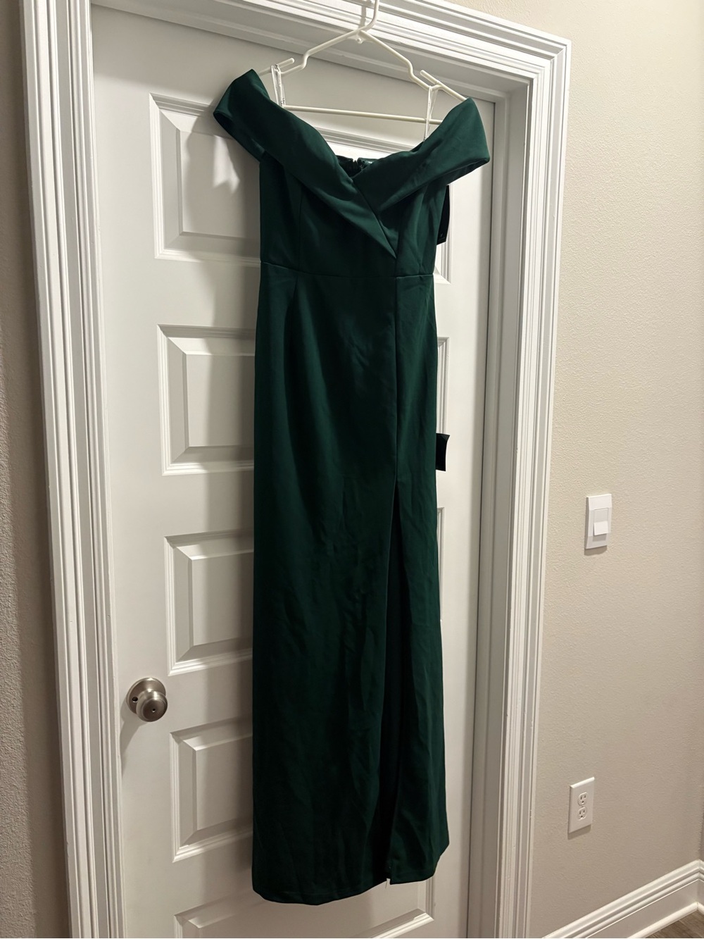 Lulu's One-Shoulder Emerald Green Evening Dress